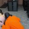 Submissive slut fucked by 2 prisoners in a spit roast